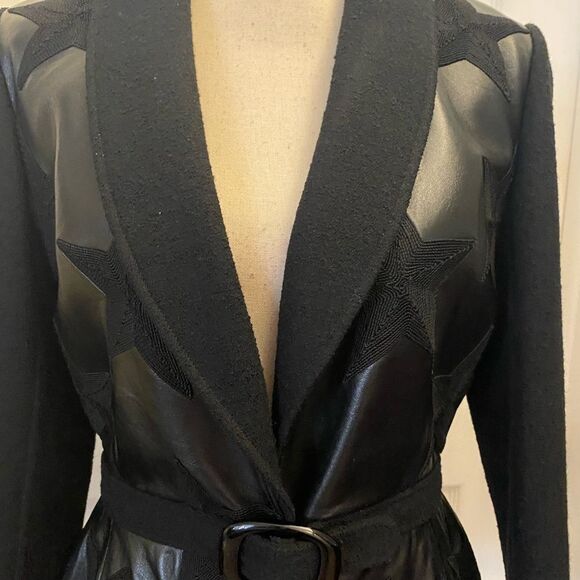 Valentino genuine leather/ wool blazer/jacket, S-M - Picture 3 of 14